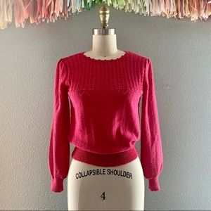 Precious 1980s Macy’s puff sleeve vintage sweater